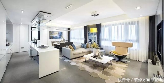 装修|113平三居室开放性设计,清峻克制的现代风扑面而来