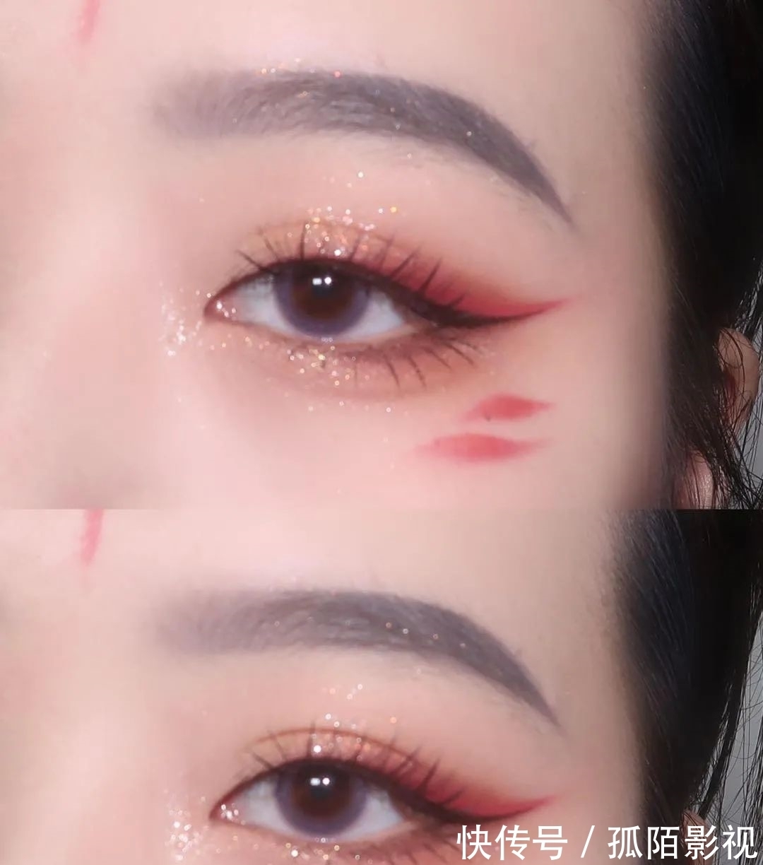 插画|古风插画仿妆|回眸一笑百媚生创意眼妆!