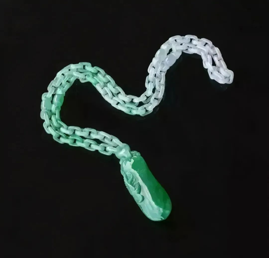 花式链$翡翠项链鉴赏,时尚与经典的完美结合