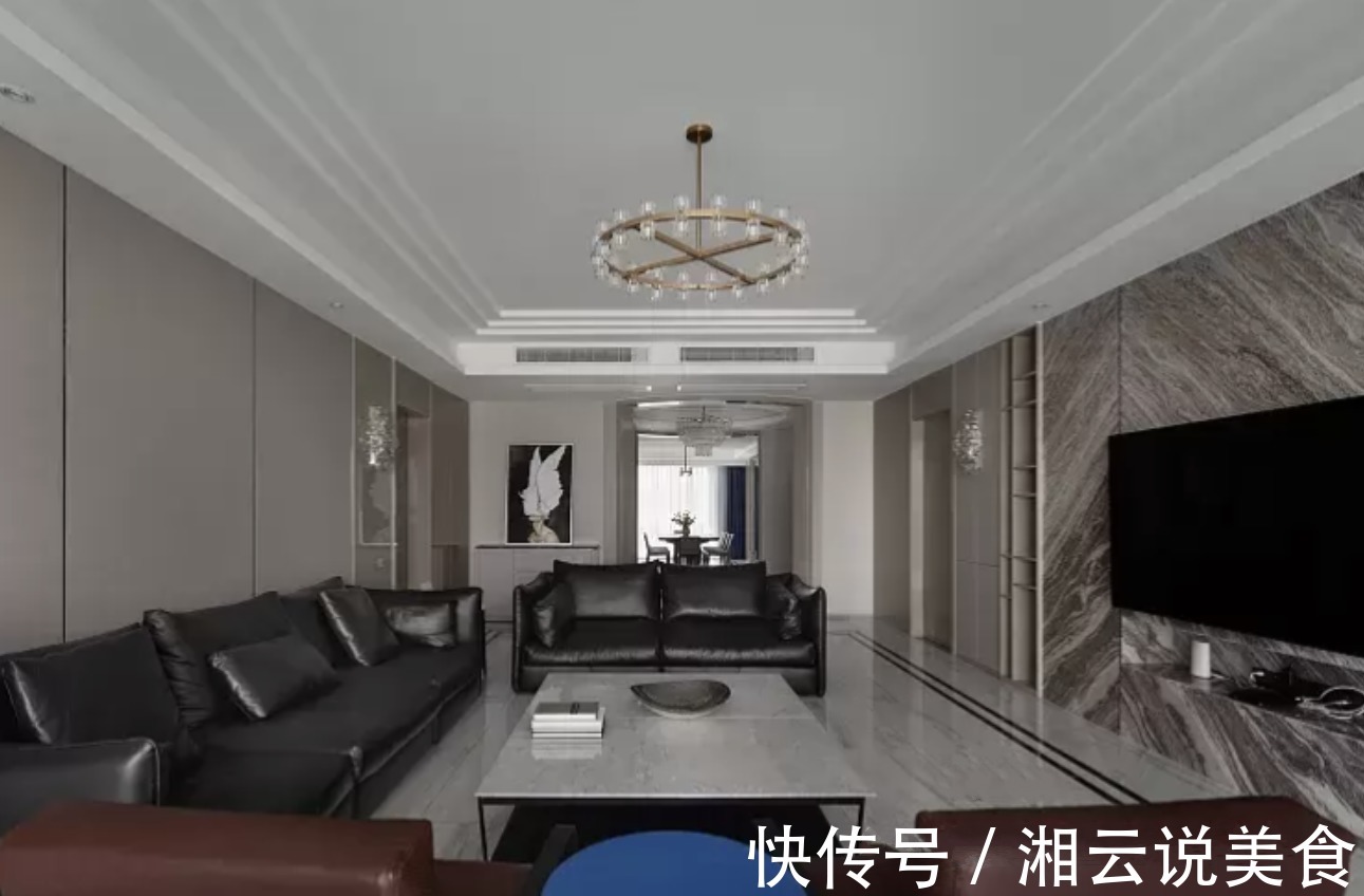 客厅|300㎡大平层有多大气玄关设计惊艳,采光无死角,可观无敌湖景