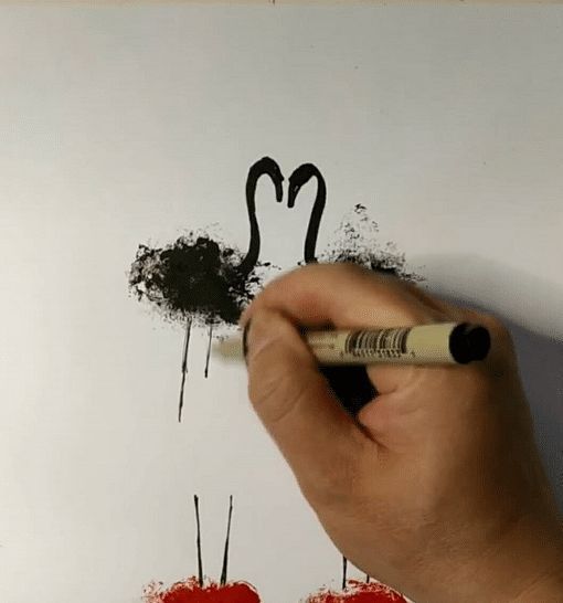 画画&美术生不用笔画画,开始真是会耍宝,结果优秀的艺术才华