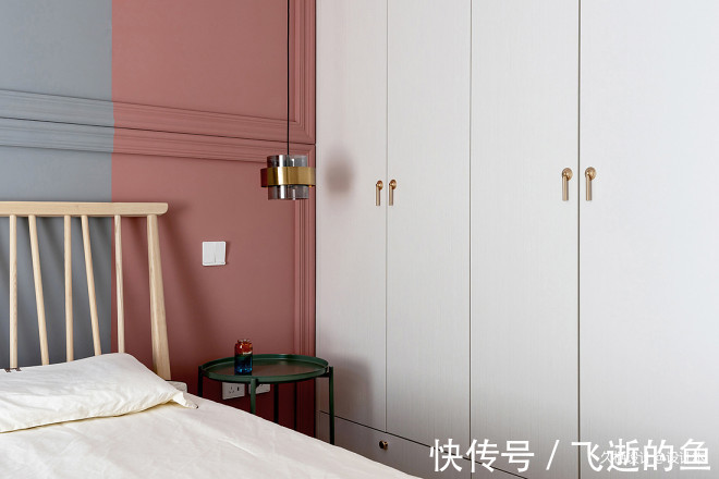 隔断|少见100㎡三居改两居,大胆配色尽显高级