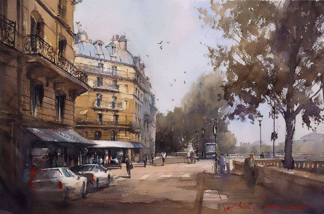 弗拉迪斯拉夫!印象水彩/美国当代艺术家弗拉迪斯拉夫水彩作品