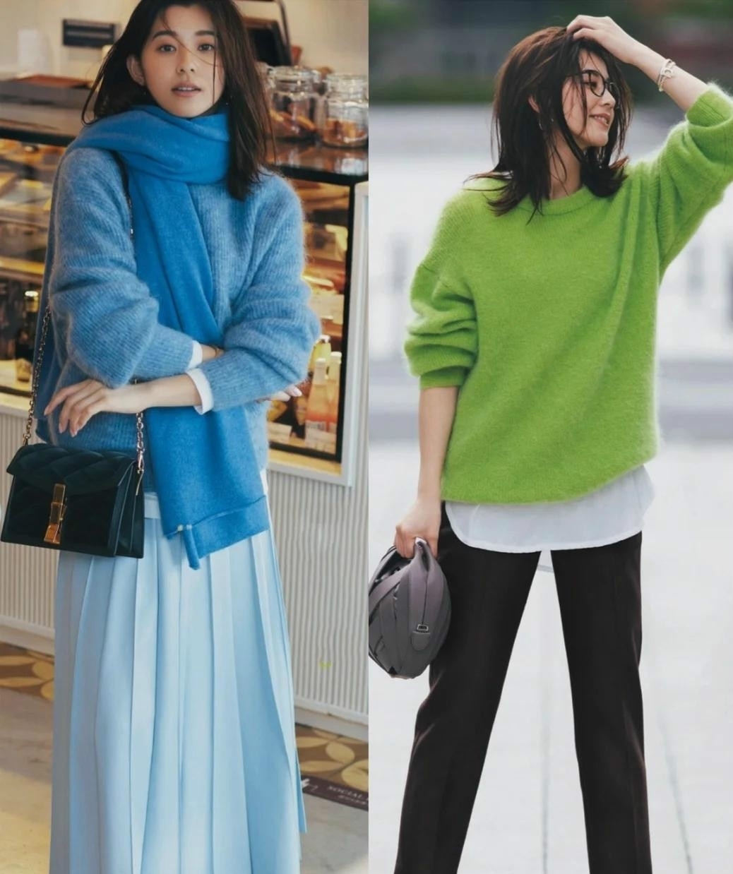 早春最适合针织衫，想要穿出日杂风效果，选款和搭配都要有技巧