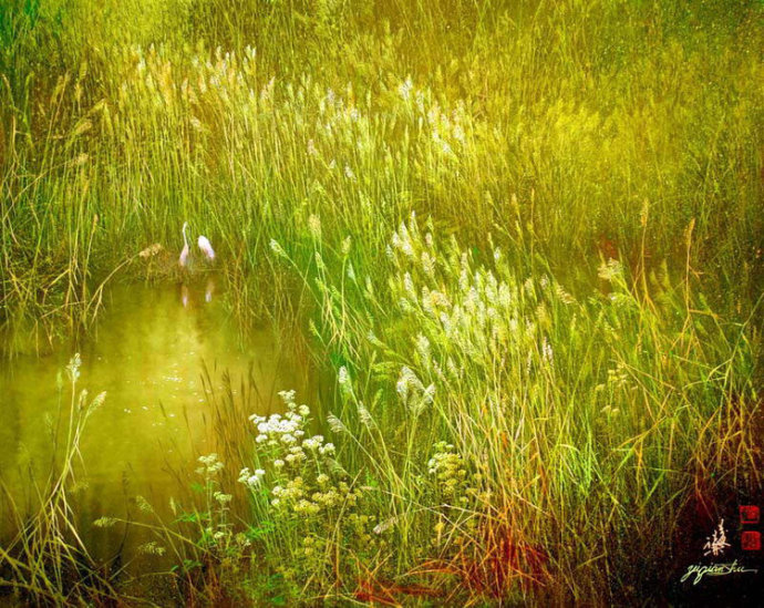 静恬#舒益谦的绘画作品,有一种诗意的美!