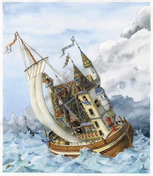 水彩&颇有想象力的插画:童话故事般的建筑水彩