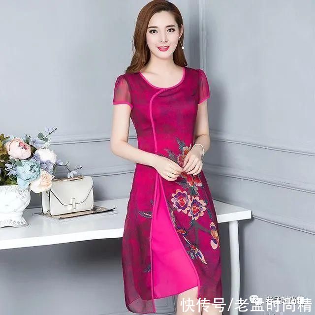 凸显|有种文艺叫旗袍裙，有种衣服叫复古雪纺裙!关键凸显文艺范气质