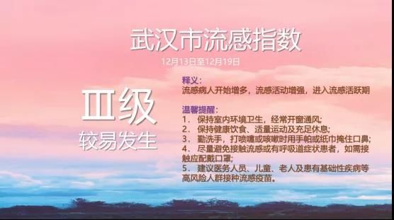 武汉市|市疾控发布一周流感指数预报，今冬首次出“较易发生”评级