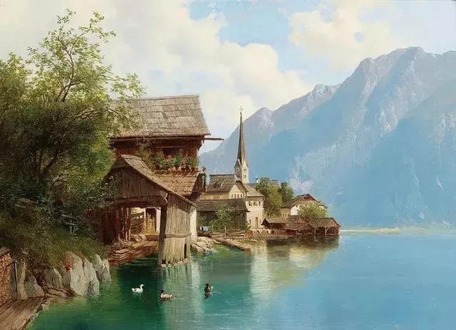 艺术家#奥地利艺术家的超美风景油画,领略大自然的宁静之美
