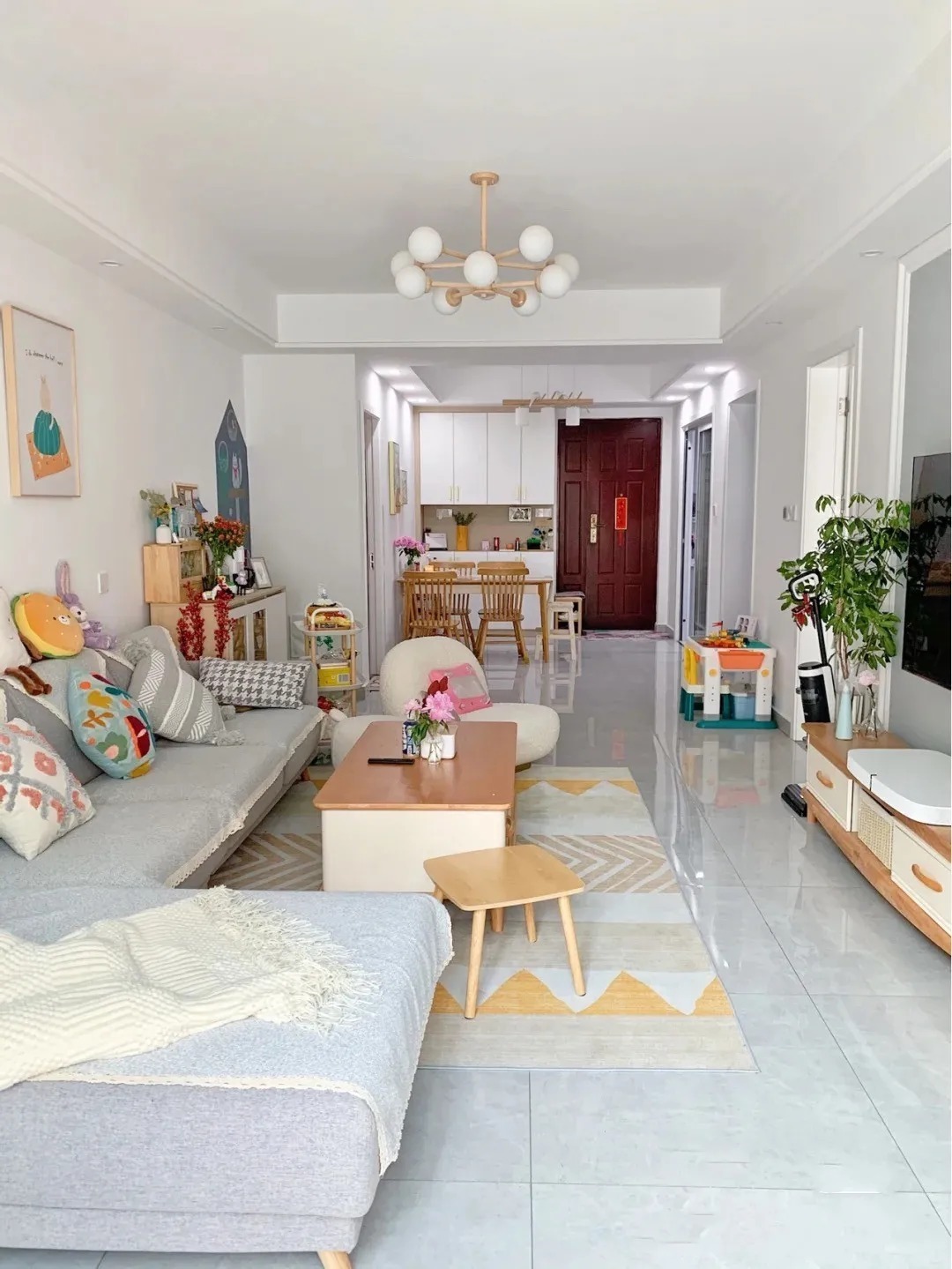 吊顶|78平米小户型,面积不大,却很舒适温馨,满满的烟火气息