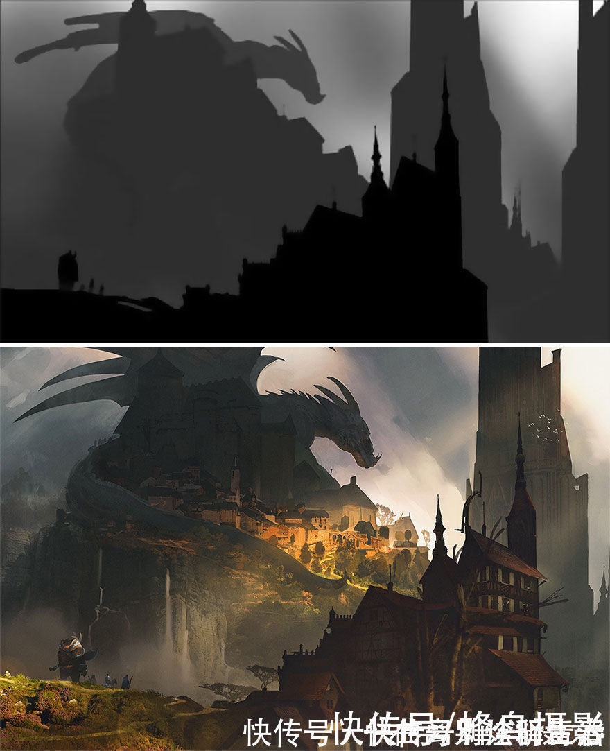 艺术家们@27个初稿与成品对比照,前后差距太大,网友:这是同一副画吗