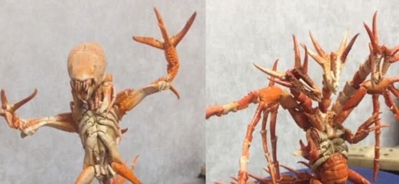 手办|万物皆可手办,知了做出异形的感觉,小龙虾壳变身恶魔龙