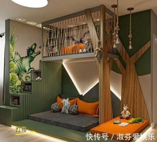 围圈|上床下地台,家有二娃再也不愁没地睡了!侧边还有攀岩墙供玩耍
