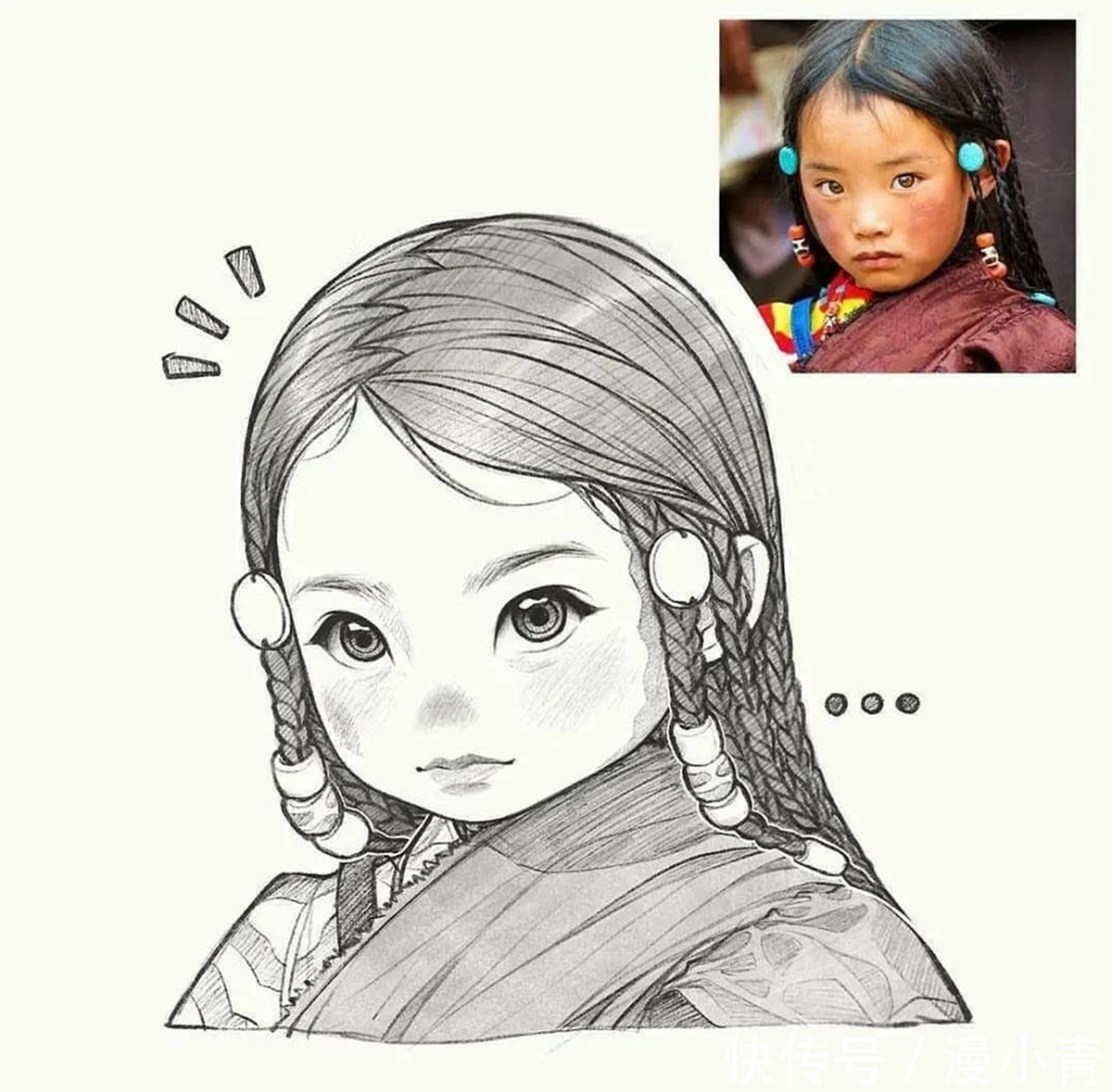 可爱|给小孩子画个二次元形象,如此可爱又天真的样子,又想骗我生女儿
