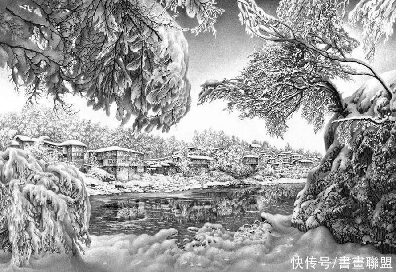 一支铅笔将雪画活的格鲁吉亚“雪魔”