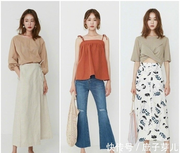 穿搭 夏季气质感穿搭指南！姜黄色T恤配白色高腰裙明媚减龄，淑女知性