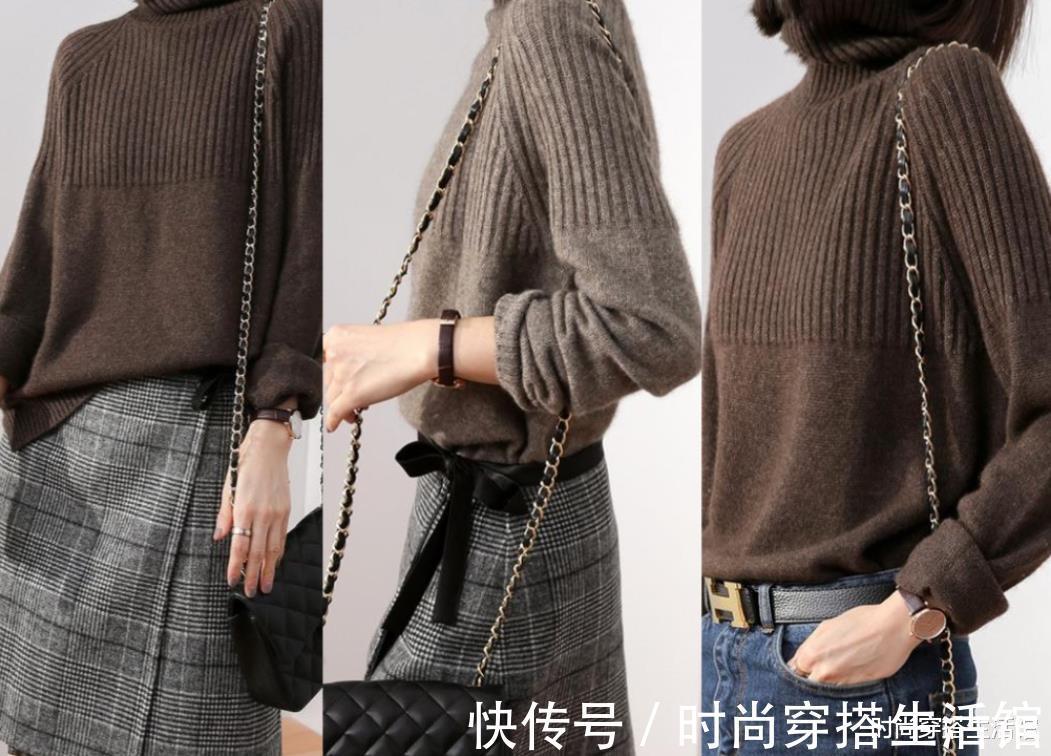 风毛衣|毛衣下面不一定搭裤子,今年流行“毛衣+半裙”,时髦保暖又高级