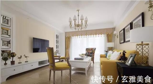 小灵儿|140平美式风格,客厅色彩搭配突破传统,优雅温馨又别具一格