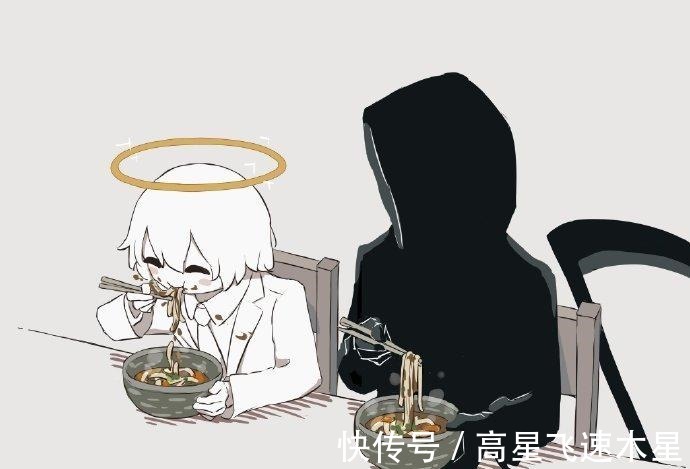 天使|治愈漫画《天使与死神》,甜食控天使遇上忠犬死神,这画面太有爱