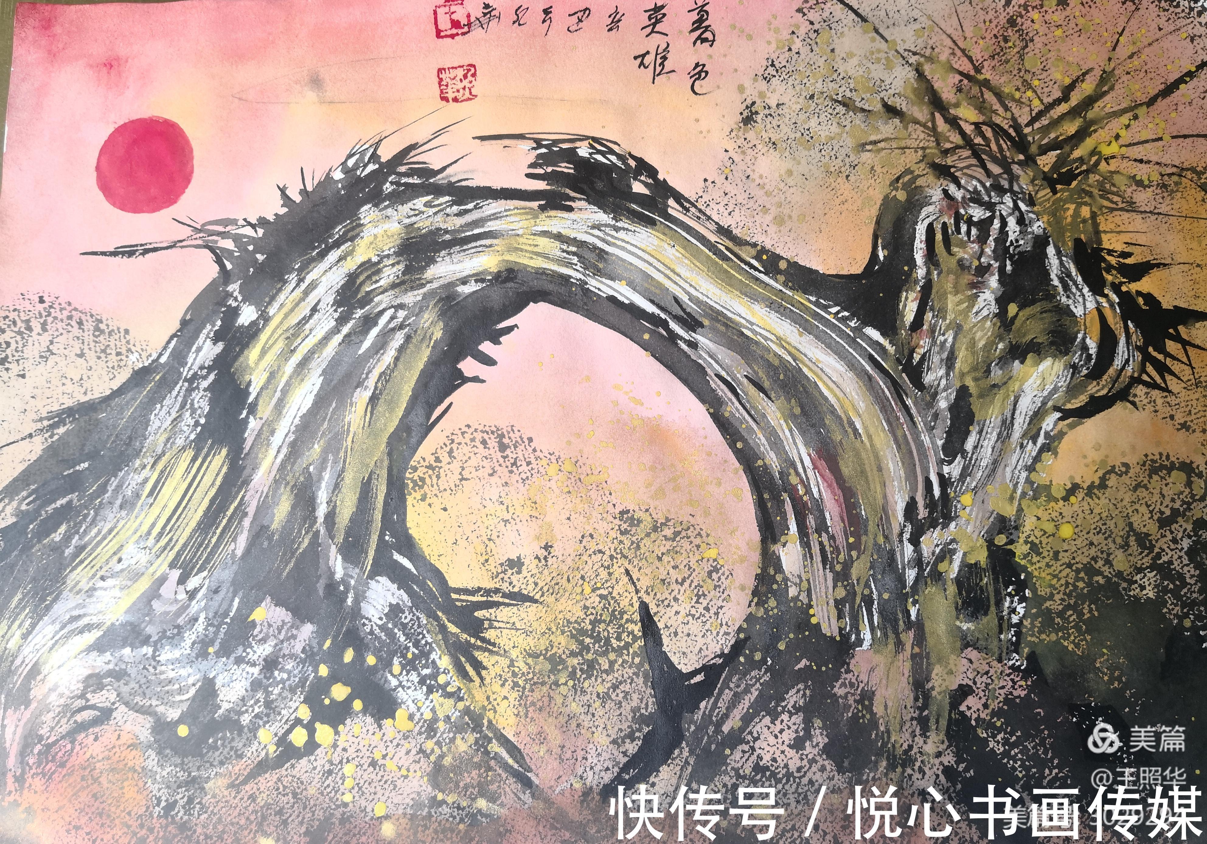 大漠英雄!中国鹰王、胡杨大师王照华虎年迎春新作《大漠英雄》