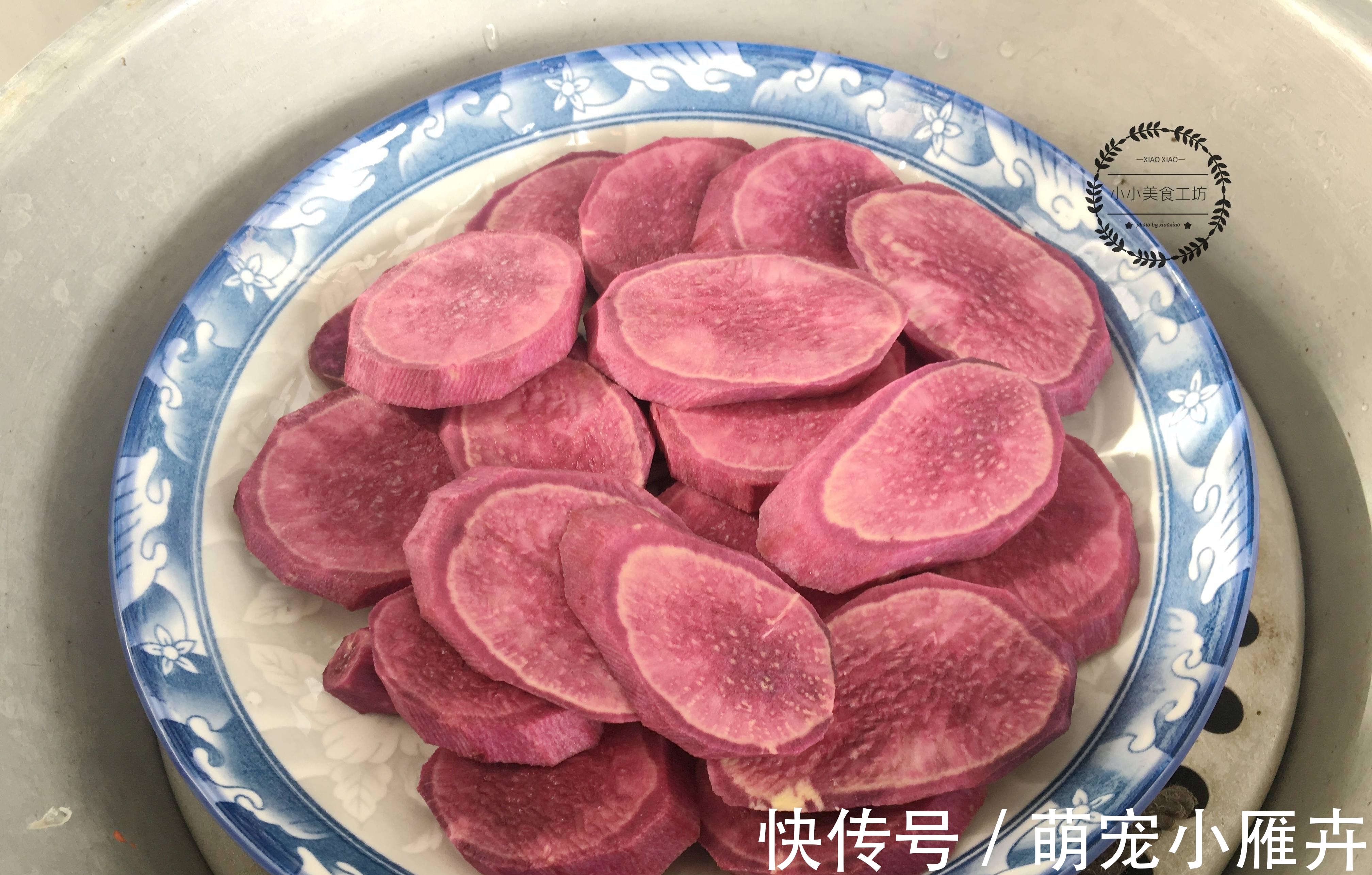 2个紫薯2张手抓饼,教你做美味紫薯卷,无水无油,香甜酥脆真好吃