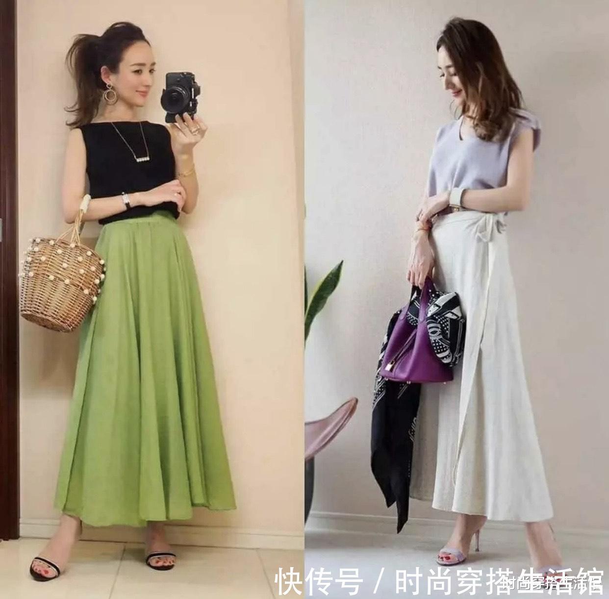 裙子|只要“2条裤子和裙子”,就能搭出不同风格,她是如何做到的?