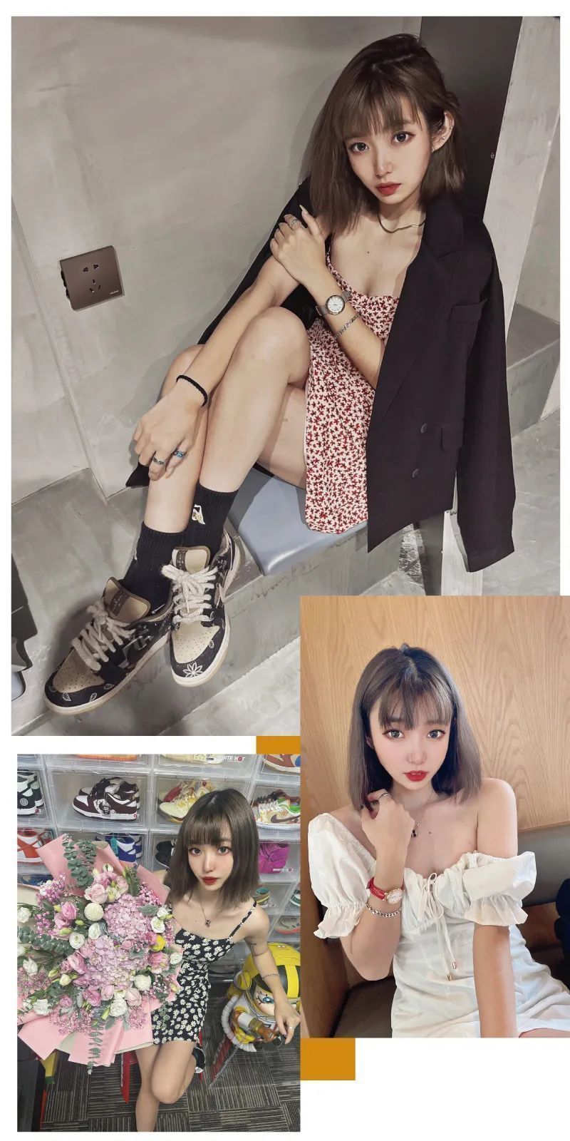 秋冬 抹胸、吊带、丝袜等于流量密码?这位球鞋女孩打破常规展示不一样的秋冬穿搭