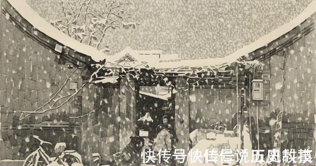 老照片&用铅笔画的胡同!笔法细腻逼真,像老照片一样!