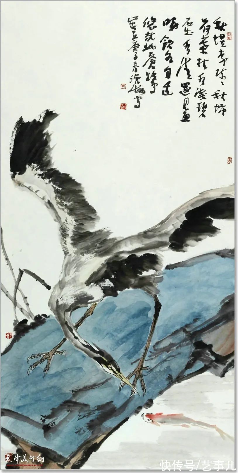 库尔勒!尹沧海教授荷花水禽作品欣赏:笔意简率自由 一派天趣自成