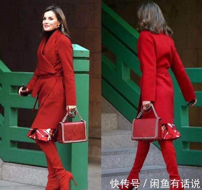 红色 西班牙王后也爱“中国红”,一件大衣连穿3次,还是配红裙更惊艳