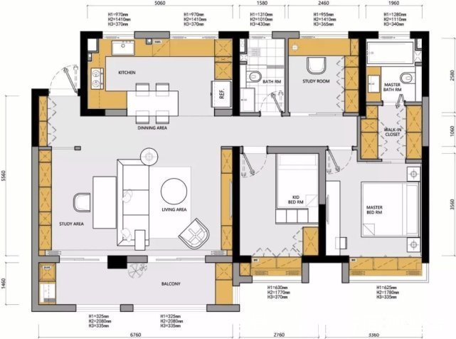 现代|120㎡现代轻奢风开放式设计和朴素的色调,有一种高品质的氛围!
