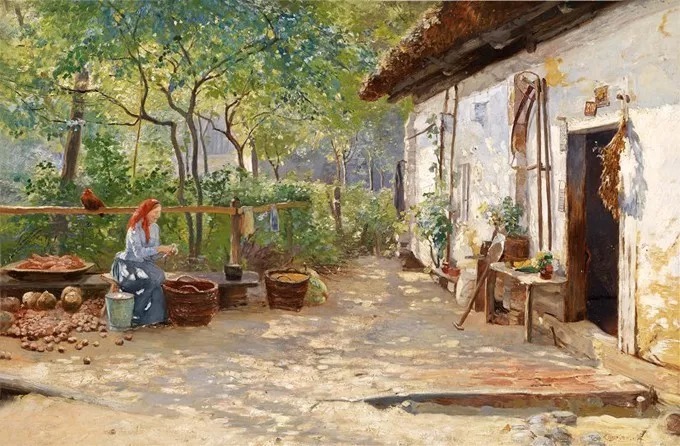 爱雨果!奥地利艺术大师,爱雨果·查勒蒙特的油画作品很清新自然!