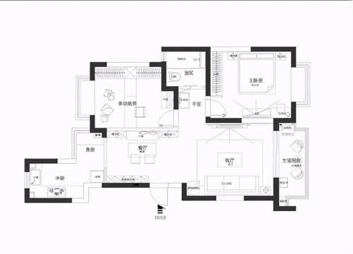 套房子|93平现代简约风,壁炉式电视背景墙,简美如光的舒适宅