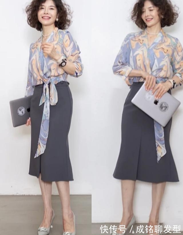 卷发|这才是50岁女人该有的装扮,烫卷发穿洋服,时尚减龄活力满满