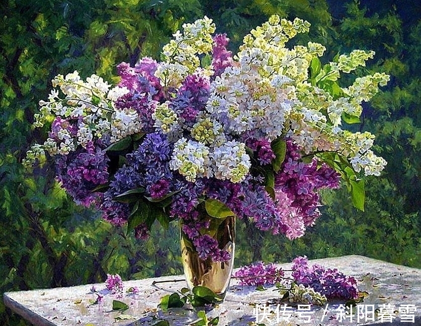 油画|这组丁香花画的很漂亮，俄罗斯艺术家油画静物花卉作品鉴赏