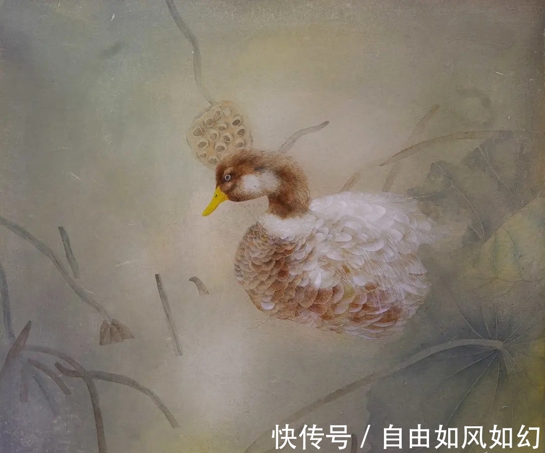 中国画#一种近似于油画的效果，却有着中国画的诗意韵律｜王旭花鸟画