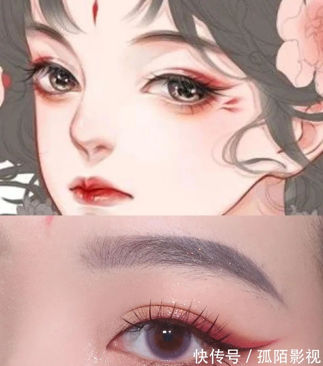 插画|古风插画仿妆|回眸一笑百媚生创意眼妆!