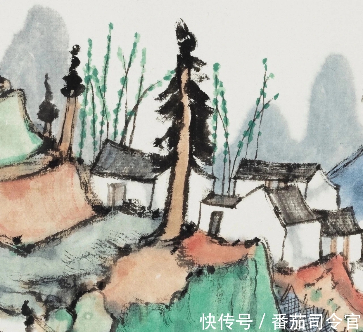 写意山水画|林容生一组写意山水画,每张都带高清局部,看清线的造型