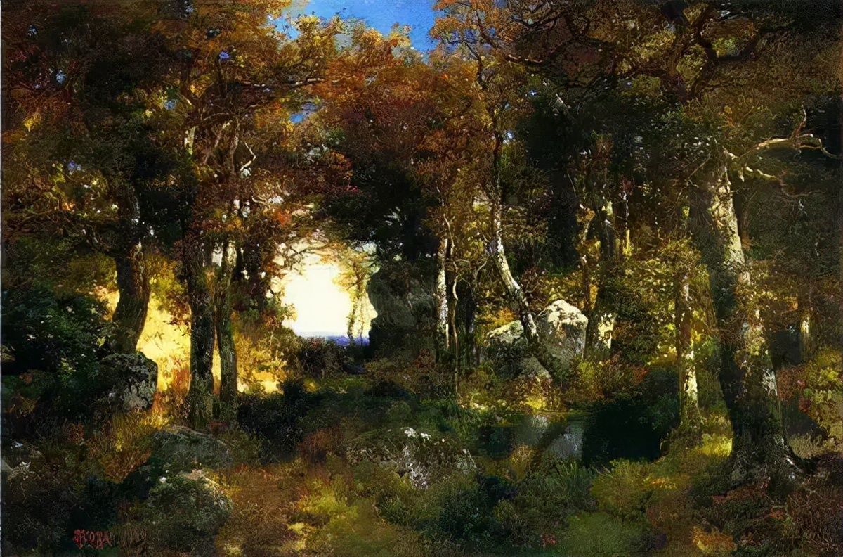 科罗拉多大峡谷@风景画家和蚀刻家托马斯·莫兰的精典油画作品