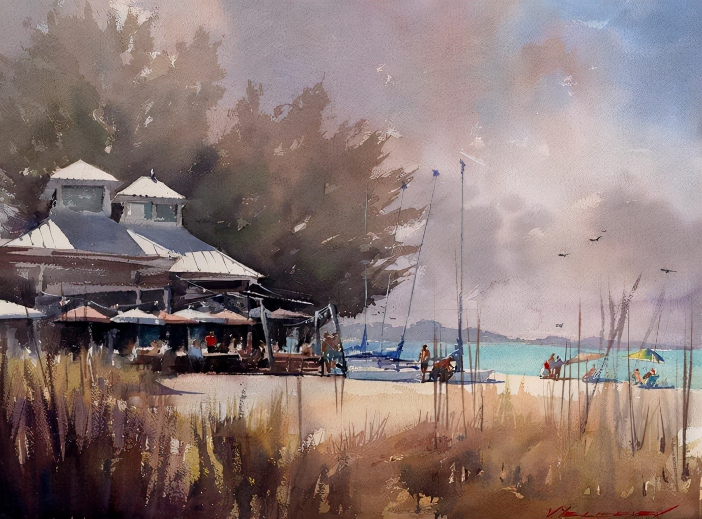 弗拉迪斯拉夫!印象水彩/美国当代艺术家弗拉迪斯拉夫水彩作品