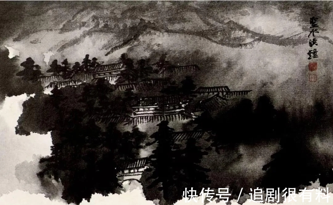 泼墨&张大千12开泼墨小品山水画,少见、难见!