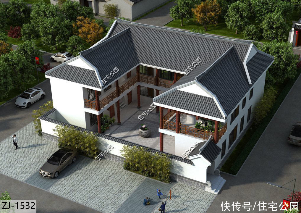 占地面积|下半年建房就选这10套二层吧,颜值一套比一套高,30来万就能盖