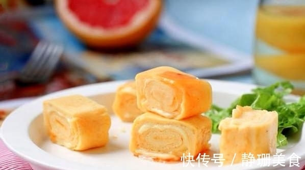 做点玉子烧当早餐，1瓶牛奶3个蛋，放点芝士还能拉丝