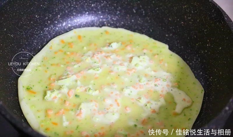 西兰花|10分钟早餐饼,不用揉面,有菜有蛋,放凉了吃也很软