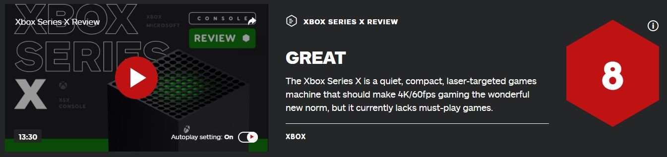 游戏|Xbox Series X IGN 8分：让4K/60FPS成为新的游戏标准