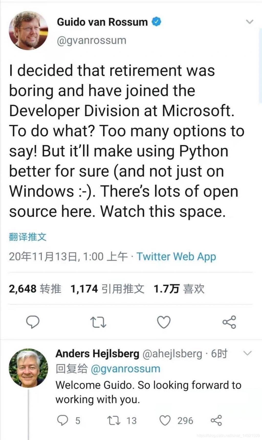 正式|64岁Python之父退休失败，正式加入微软搞开源
