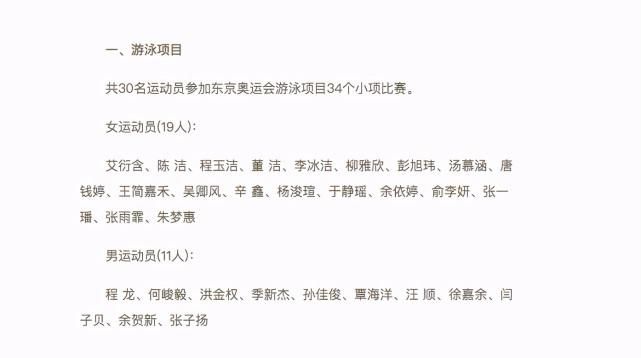 名单|中国游泳队奥运名单出炉！徐嘉余陈雨霏带队，叶诗文刘湘遗憾落选