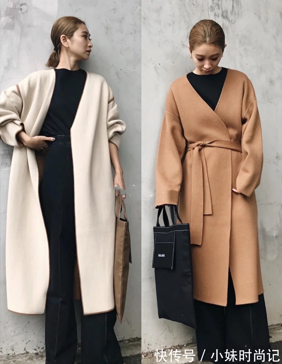 博主学 跟博主学穿搭,这个冬天用大衣+阔腿裤提升时尚感,很有范儿