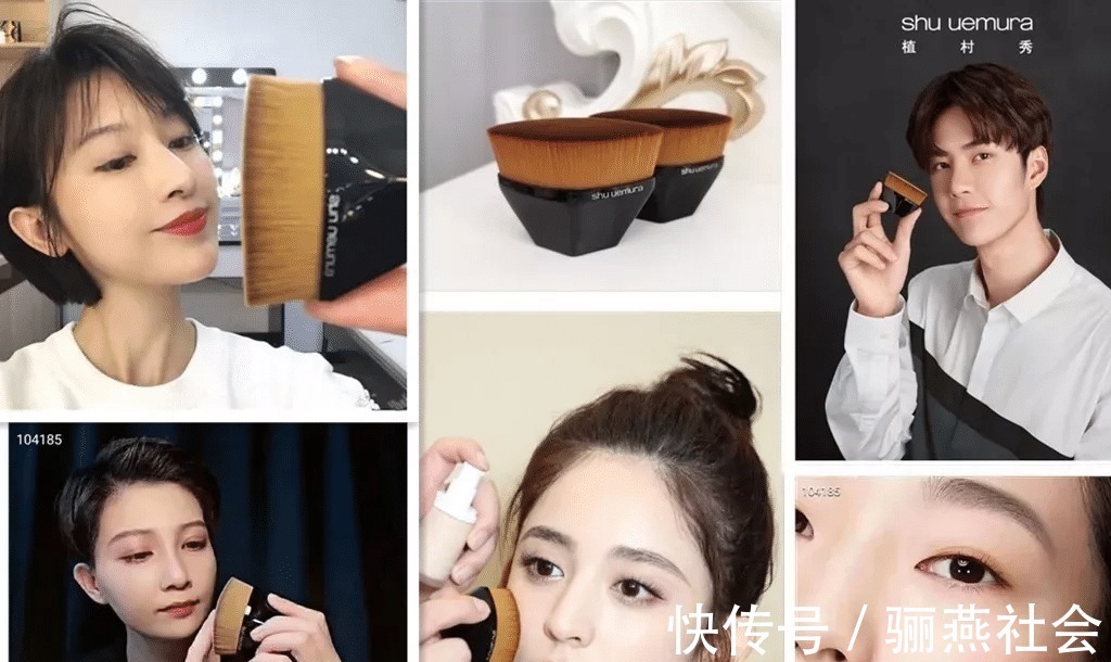 美妆博主 美妆蛋失宠了？明星们化妆纷纷用上了粉底刷，难怪个个都是奶油肌