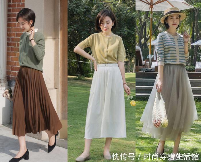 搭配|被这位博主惊艳了,这么穿“针织衫+半裙”,简简单单就很气质